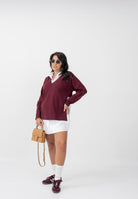 ELISABETTA FRANCHI Abito corto da donna composto da camicia bianca e maglia bordeaux AM09T56E2 CM4 ELISABETTA FRANCHI 