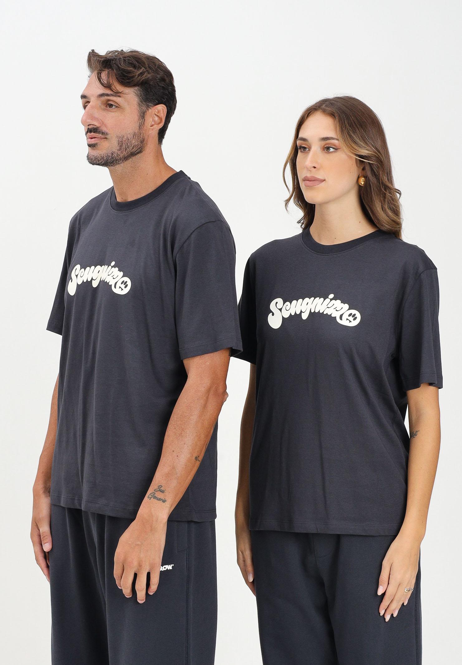 BARROW T-shirt a manica corta grigia per uomo e donna con stampa ironica F5BWUATH078 251 BARROW 