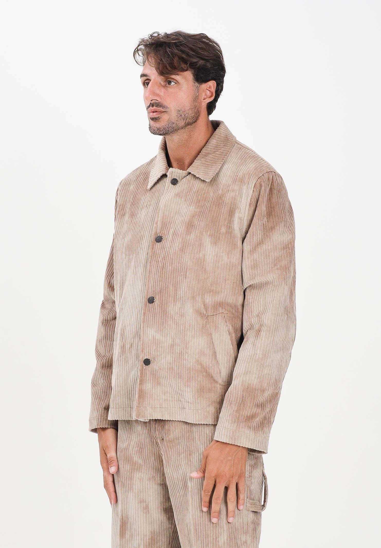 I'M BRIAN Giacca da uomo in velluto a coste color beige effetto tie-dye GIU3463 0025 I'M BRIAN 