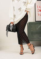 ALMA SANCHEZ Gonna midi Gapi nera da donna AS2526124RT 999 ALMA SANCHEZ 