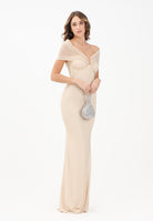 ALMA SANCHEZ Abito lungo Acati burro da donna con strass AS2526009RT 059 ALMA SANCHEZ 