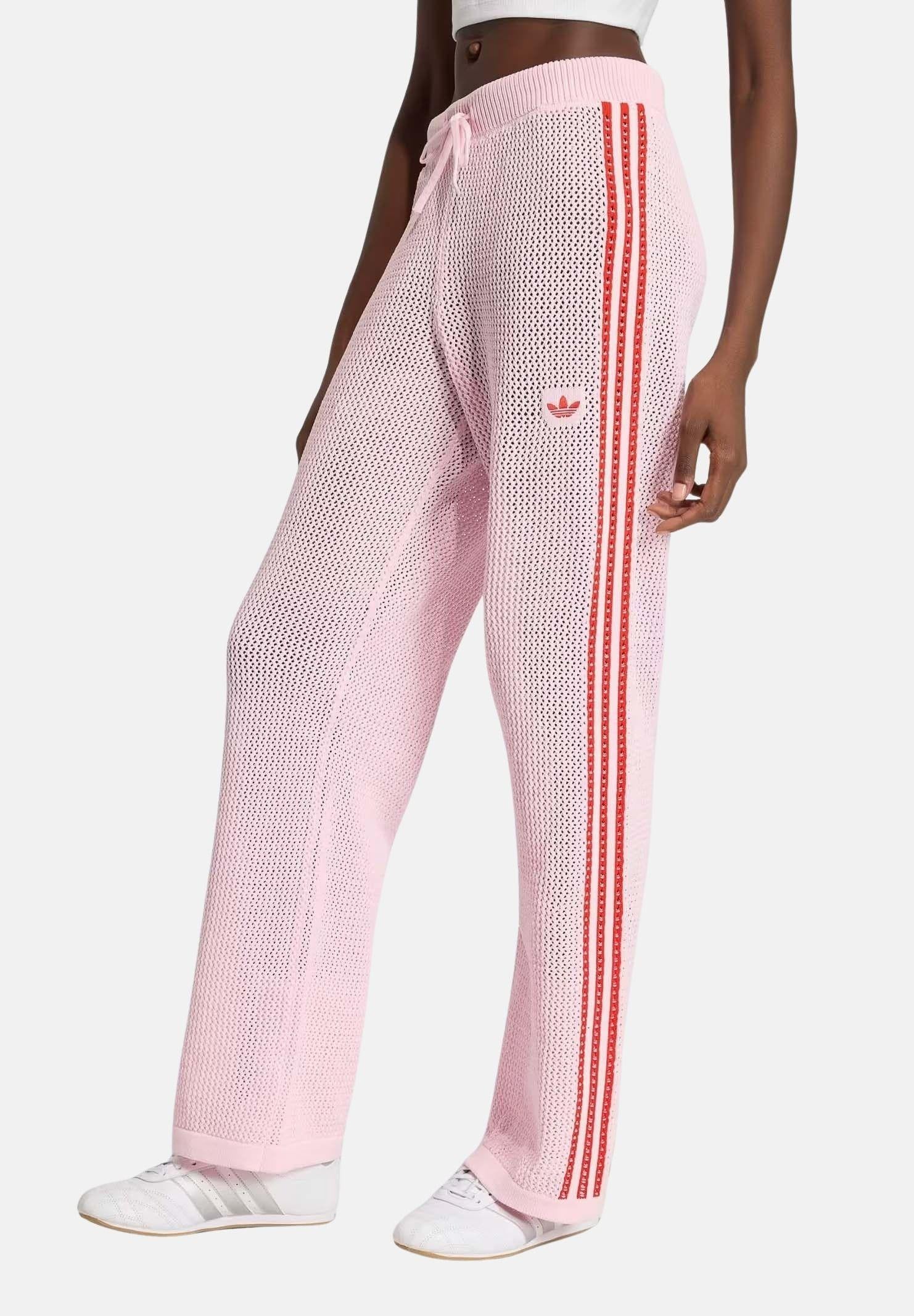 ADIDAS ORIGINALS pantaloni sportivi Firebird Knitted Crochet Track Pants clpink/red rosa donna. KQ6659 . ADIDAS ORIGINALS 