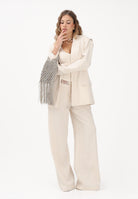 PATRIZIA PEPE Pantalone elegante panna da donna con vita in pizzo 8P0769A6F5 W409 PATRIZIA PEPE 