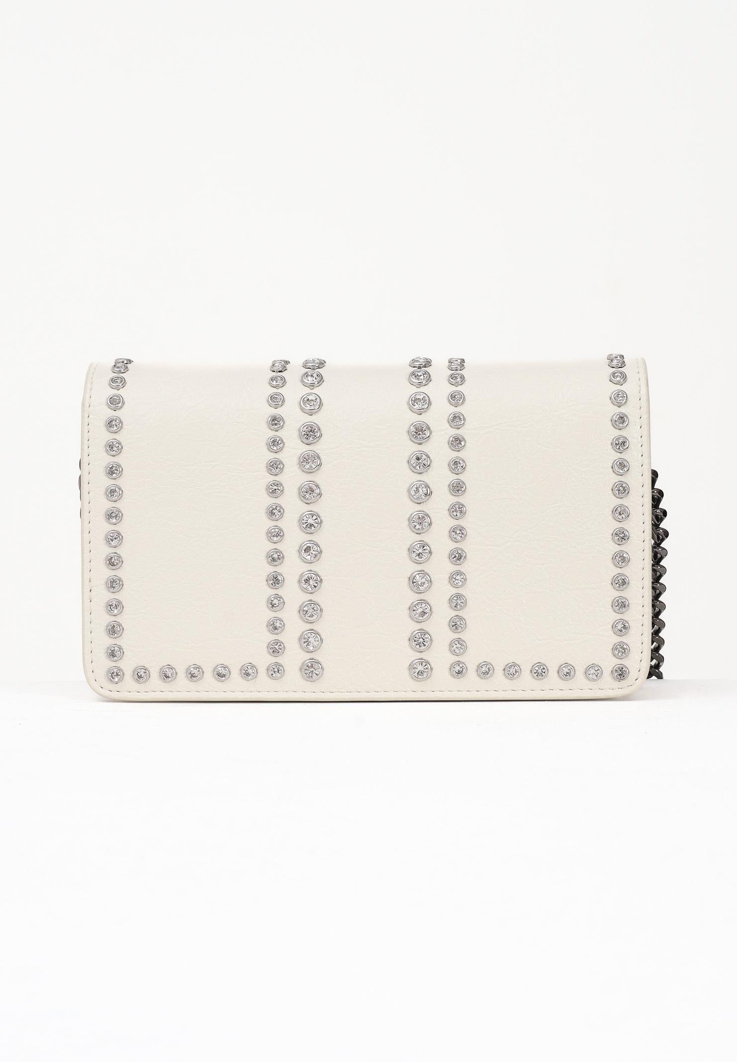 RICHMOND Borsa a tracolla panna da donna con borchie e logo RWA25235BO WH RICHMOND 