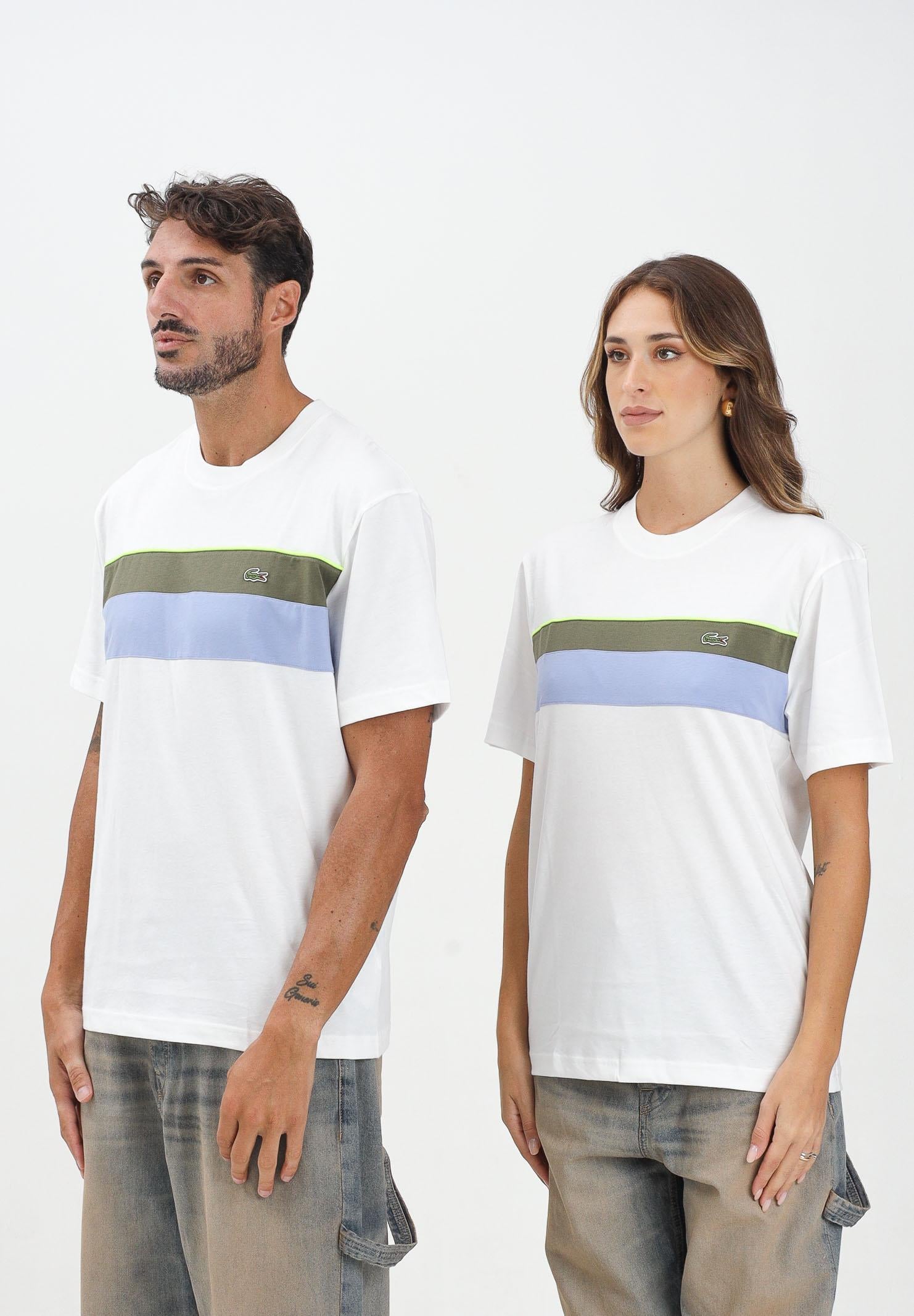 LACOSTE T-shirt a manica corta Jersey Colour-Block bianca per uomo e donna TH5890 9IV LACOSTE 