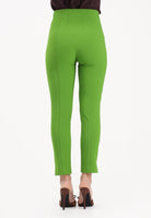 ELISABETTA FRANCHI Pantalone elegante verde da donna con dettagli logo<BR/> PA16361E2 EV3 ELISABETTA FRANCHI 