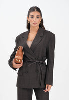 VICOLO Giacca over marrone da donna con fondo a taglio vivo TF0132 FFMO VICOLO 