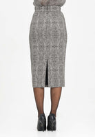 ELISABETTA FRANCHI Gonna midi panna e nera da donna con stampa con fantasia pitone GO14157E2 110 ELISABETTA FRANCHI 