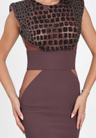 ELISABETTA FRANCHI Abito midi bordeaux da donna con ricami cocco AB83457E2 EA4 ELISABETTA FRANCHI 