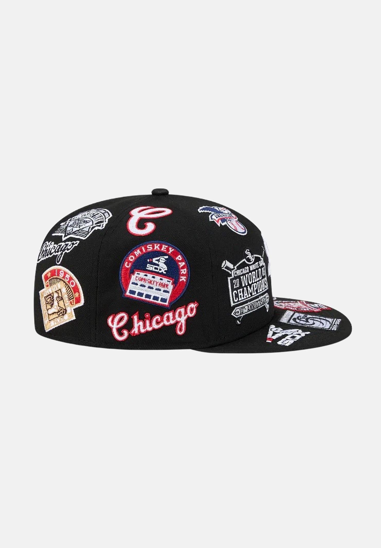 NEW ERA Cappello con visiera Chicago White Sox MLB All Over Team 59FIFTY nero per uomo e donna 60803359 . NEW ERA 