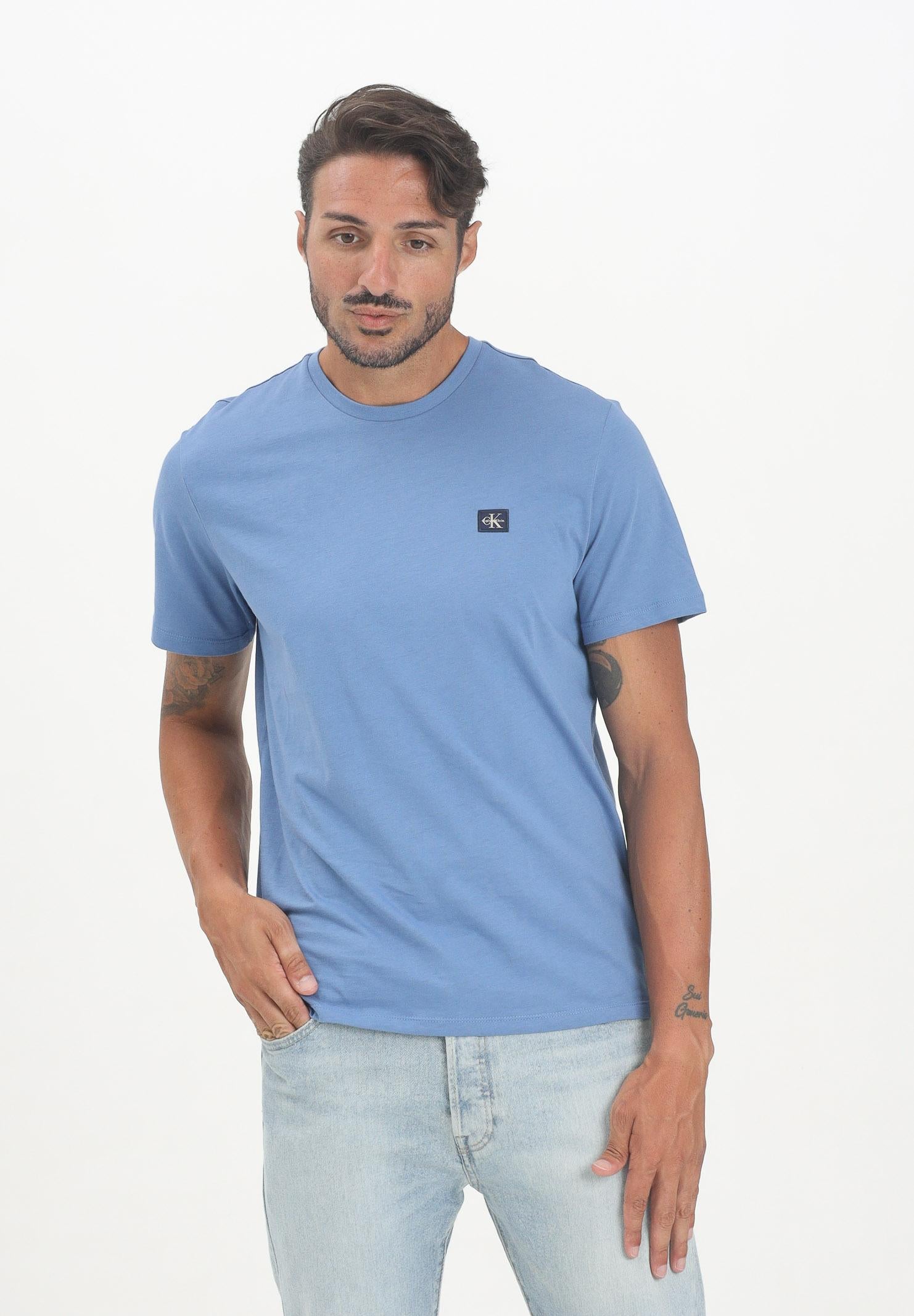 CALVIN KLEIN JEANS T-shirt a manica corta blu indaco da uomo con stemma logo LV04RC272G6PU  CALVIN KLEIN JEANS 