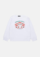 Felpa girocollo bianca per bambino e bambina con grafica Cowboy Pizza DQ2977D0094-B DQ100 DSQUARED2 