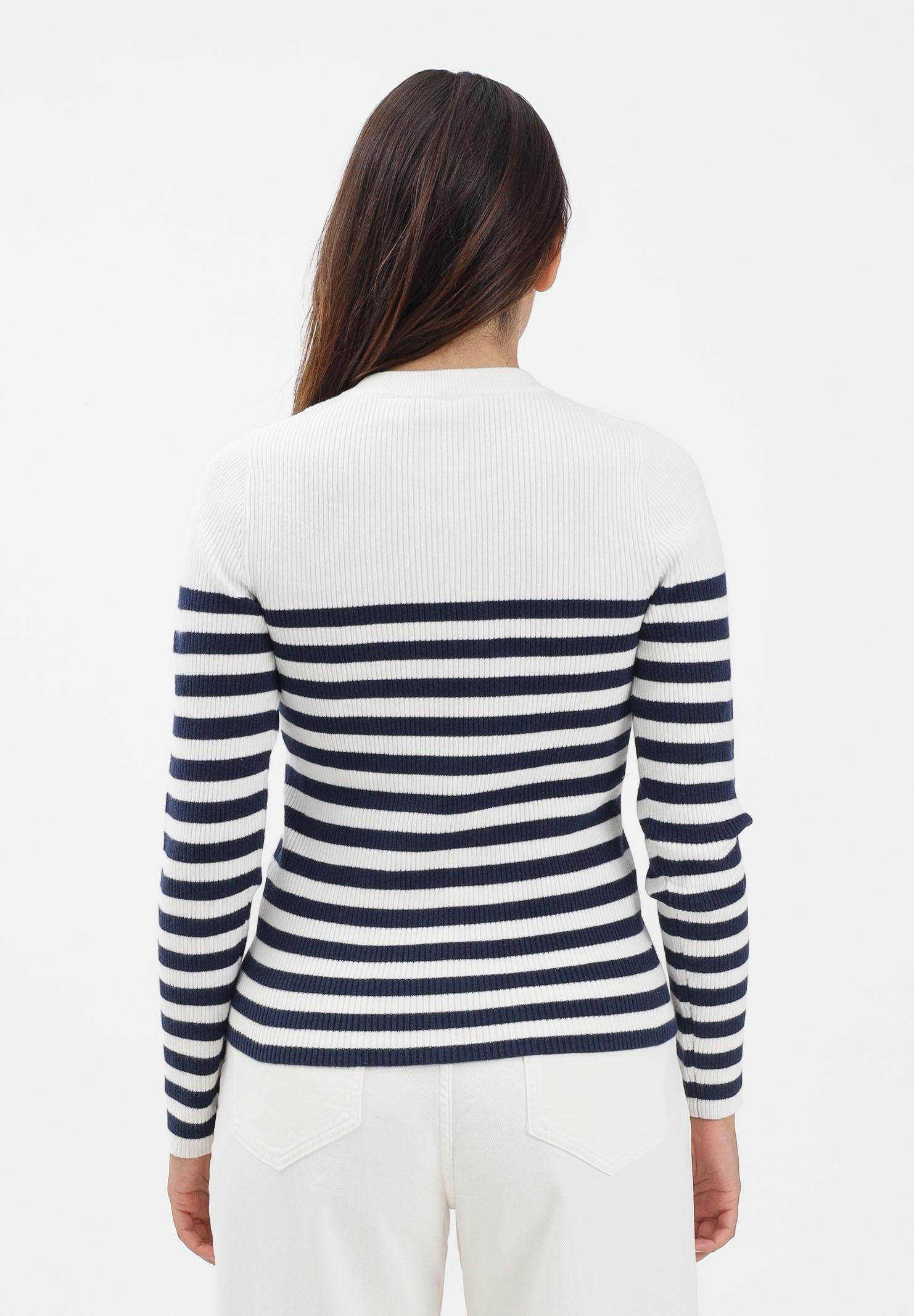 LEVI'S® Maglioncino girocollo bianco da donna con motivo a righe blu A0719-0036  LEVI'S® 