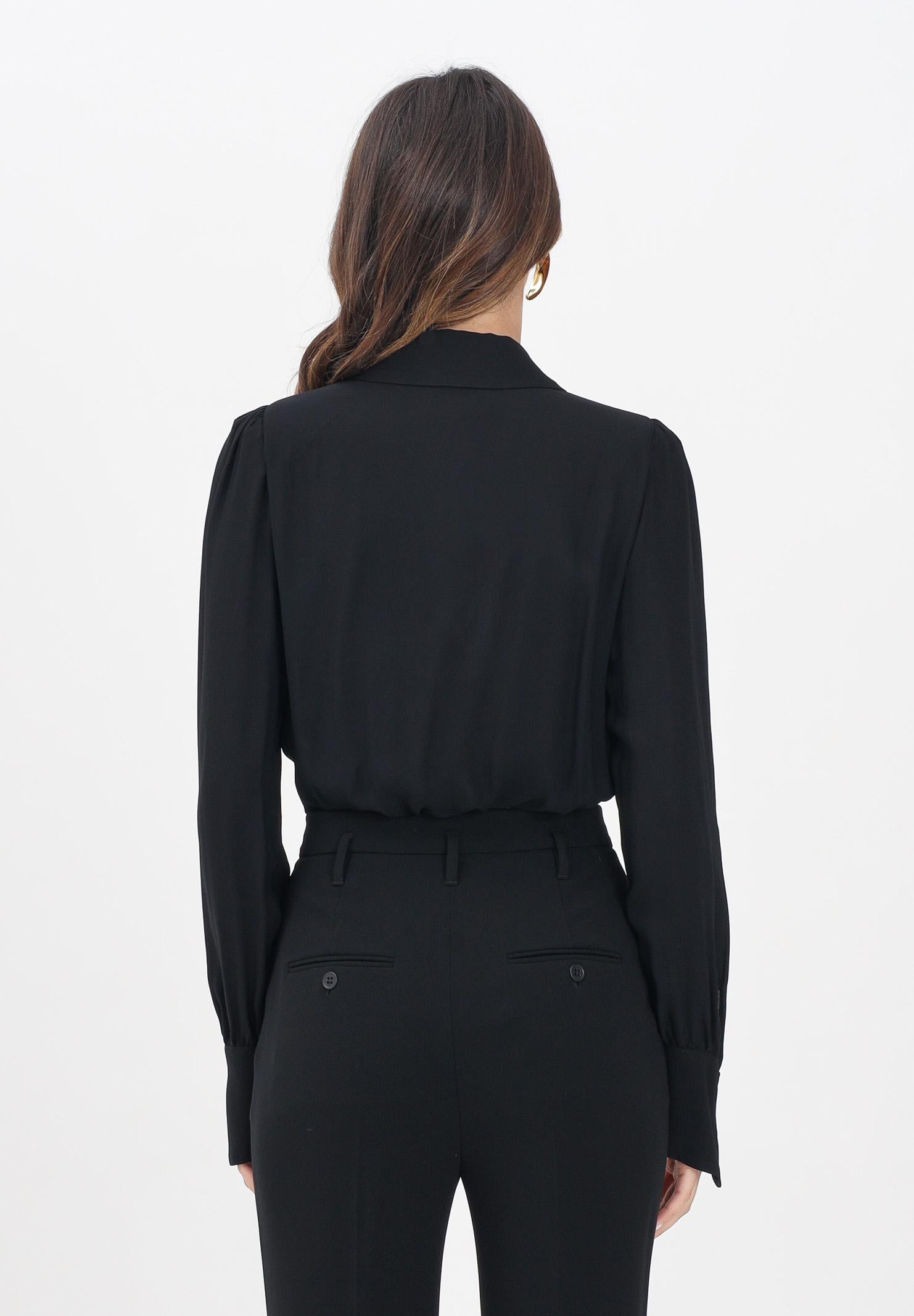 ELISABETTA FRANCHI Blusa cropped nera da donna con dettaglio gioiello CAT0256E2 110 ELISABETTA FRANCHI 