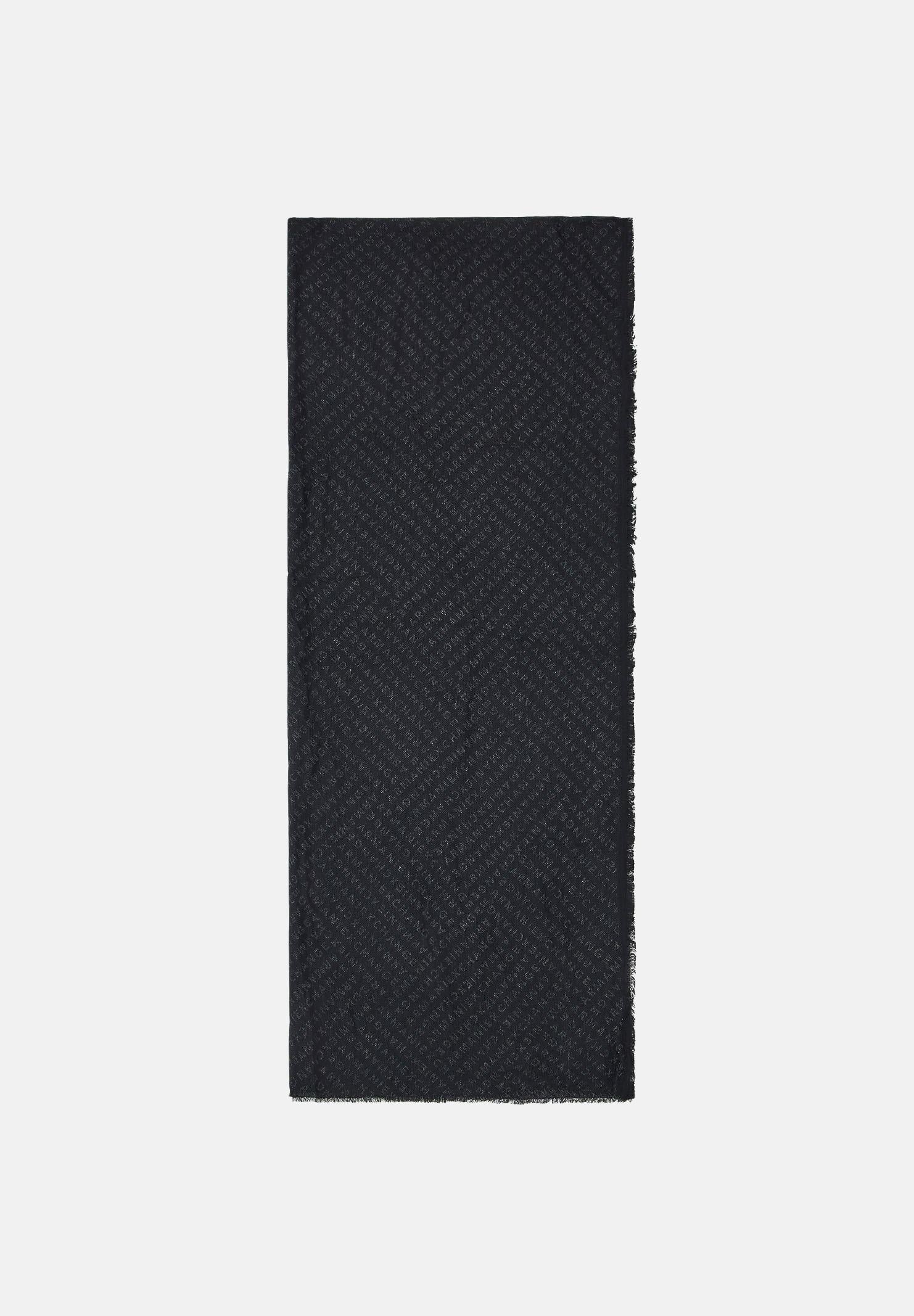 ARMANI EXCHANGE Pashmina nera per uomo e donna caratterizzata da una trama jacquard con logo XM001714AF17470 FC022 ARMANI EXCHANGE 