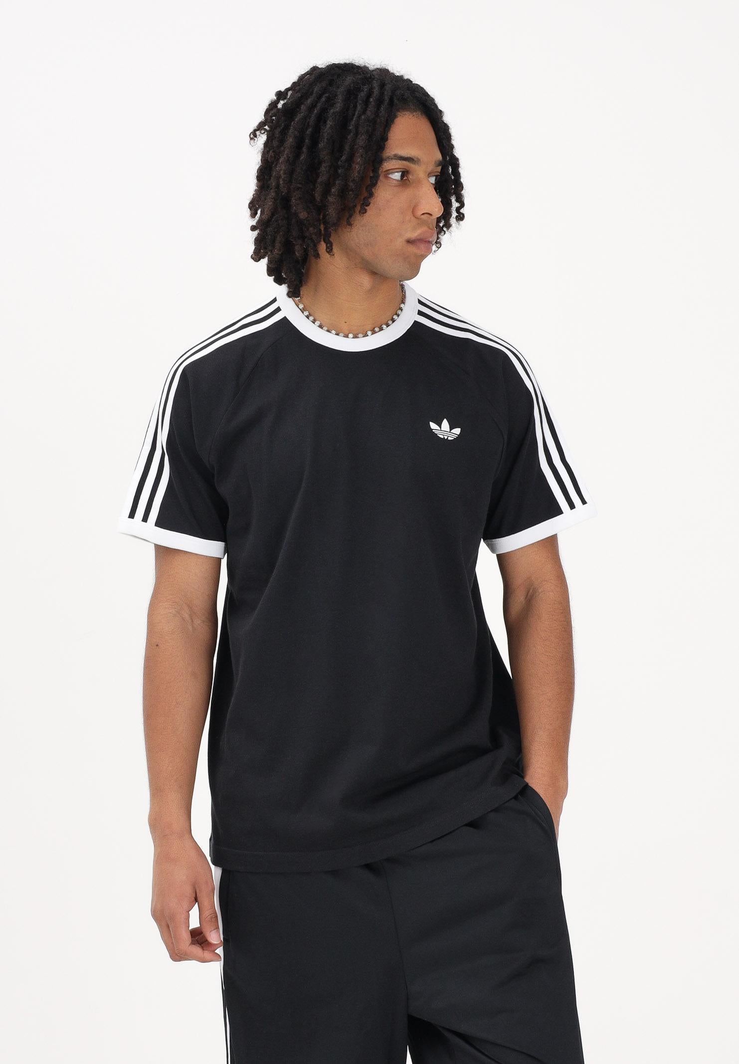 ADIDAS ORIGINALS T-shirt a manica corta 3 STRIPES nera da uomo KE3538 . ADIDAS ORIGINALS 
