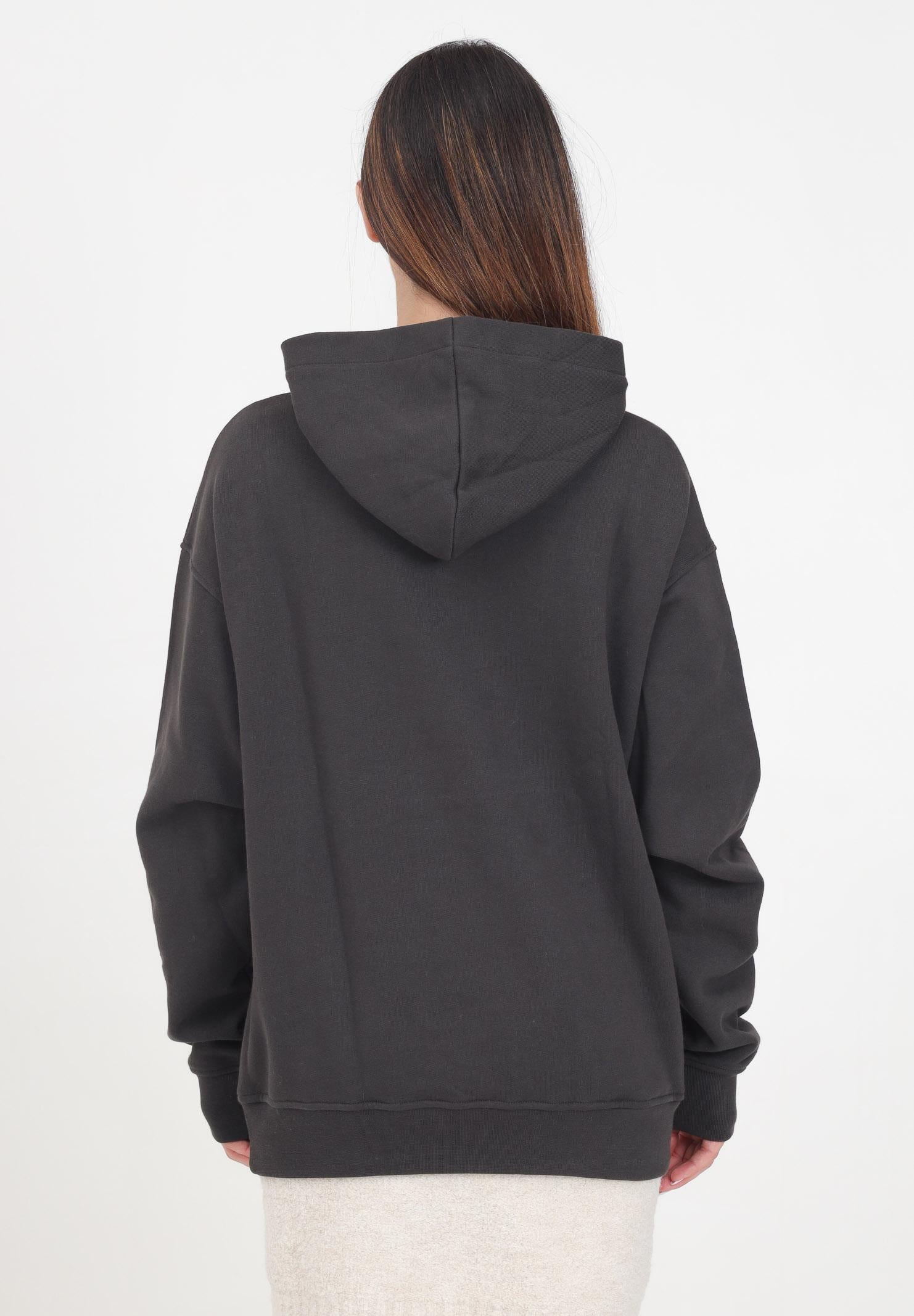 Felpa con cappuccio color piombo per donna e bambina abbellita da stampa logo F4MSJUHS173 103 MSGM 
