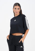 ADIDAS PERFORMANCE T-shirt a manica corta Essentials 3-Stripes nera da donna JD4998  ADIDAS PERFORMANCE 