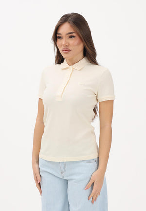 LACOSTE Polo a manica corta panna da donna con logo PF5462 S7G LACOSTE 