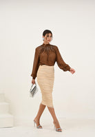 ALMA SANCHEZ Blusa Botes nocciola da donna AS2526030G 128 ALMA SANCHEZ 