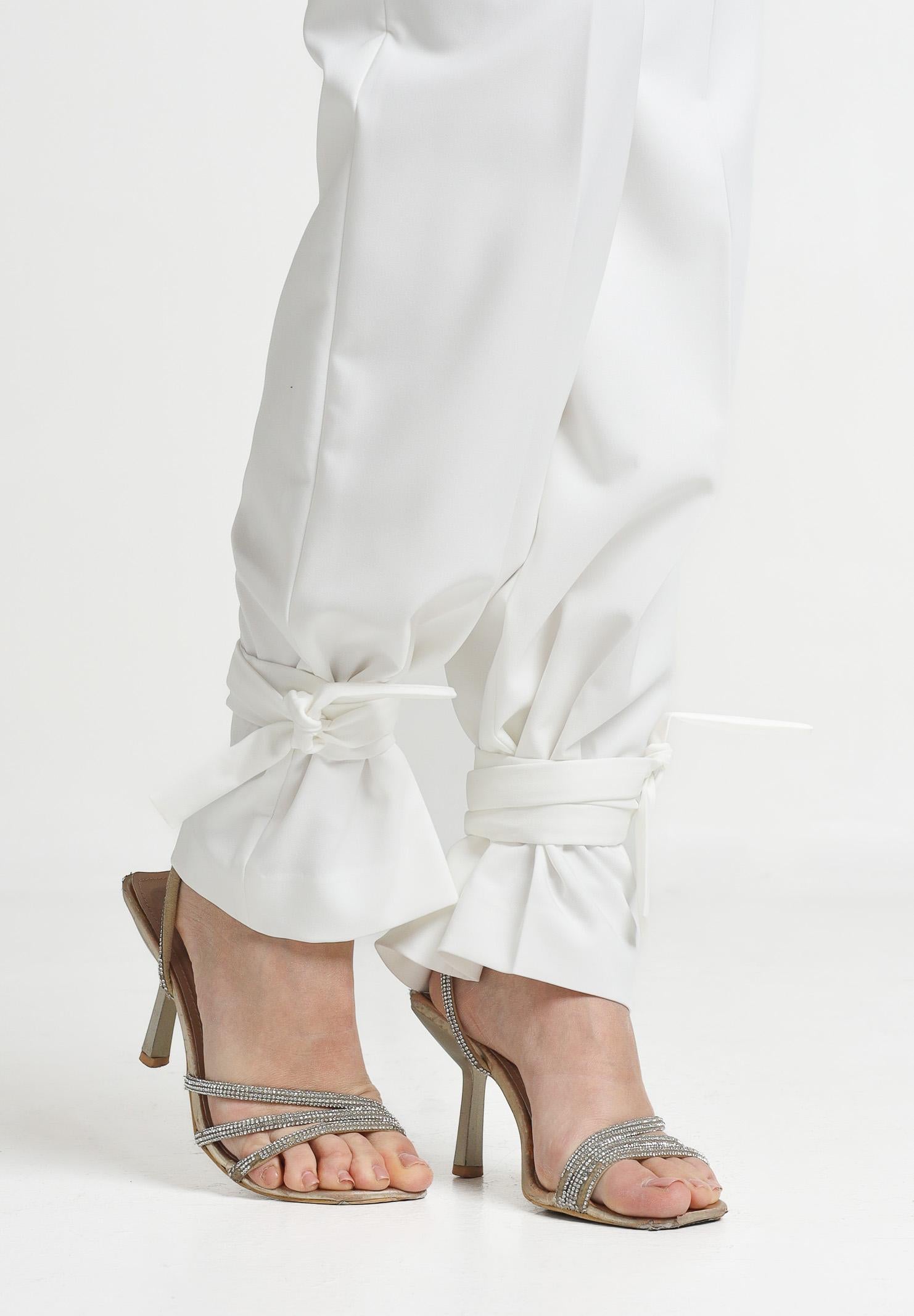 SANTAS Pantalone elegante DULCHE DE LECHE bianco da donna PV25024 BIANCO SANTAS 