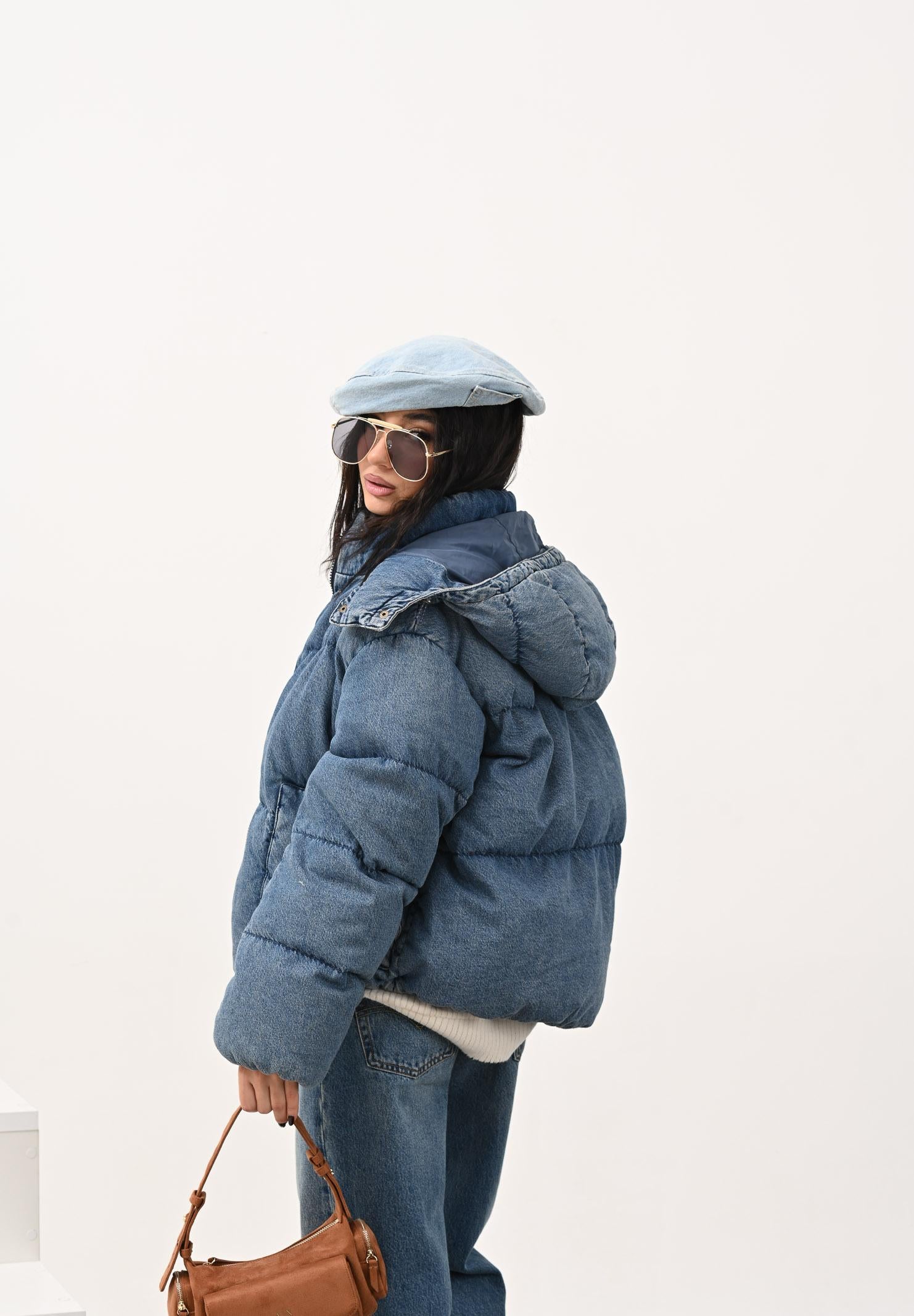 LEVI'S® Piumino Western Bubble Shortie in denim da donna 003MD-0000 . LEVI'S® 