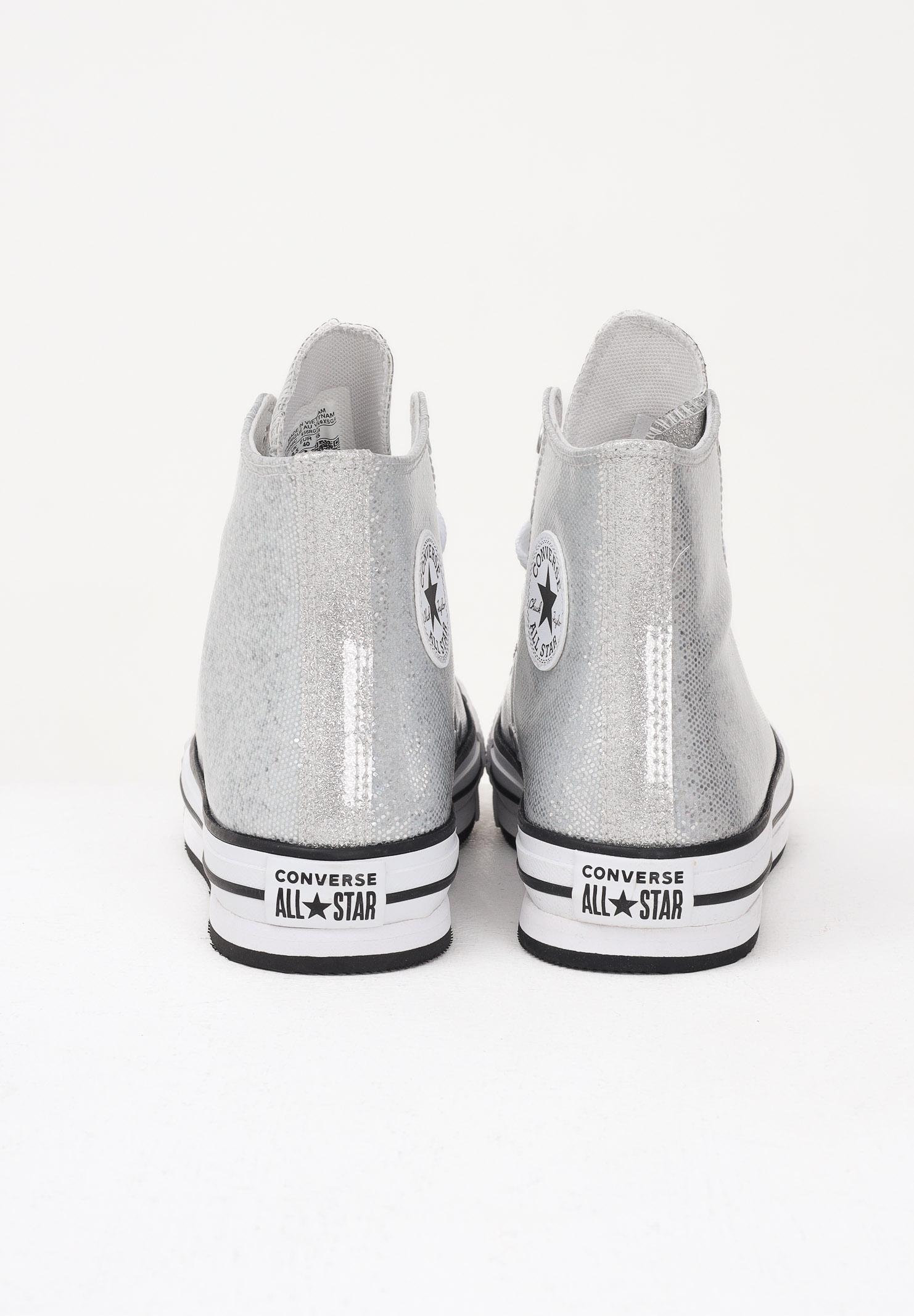 CONVERSE Sneakers Chuck Taylor All Star Lift Platform Disco Glitter argento da donna A17656C  CONVERSE 