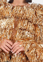 TPN Giacca oro da donna interamente ricoperta da frange ANDERSON402W5 U0 TPN 