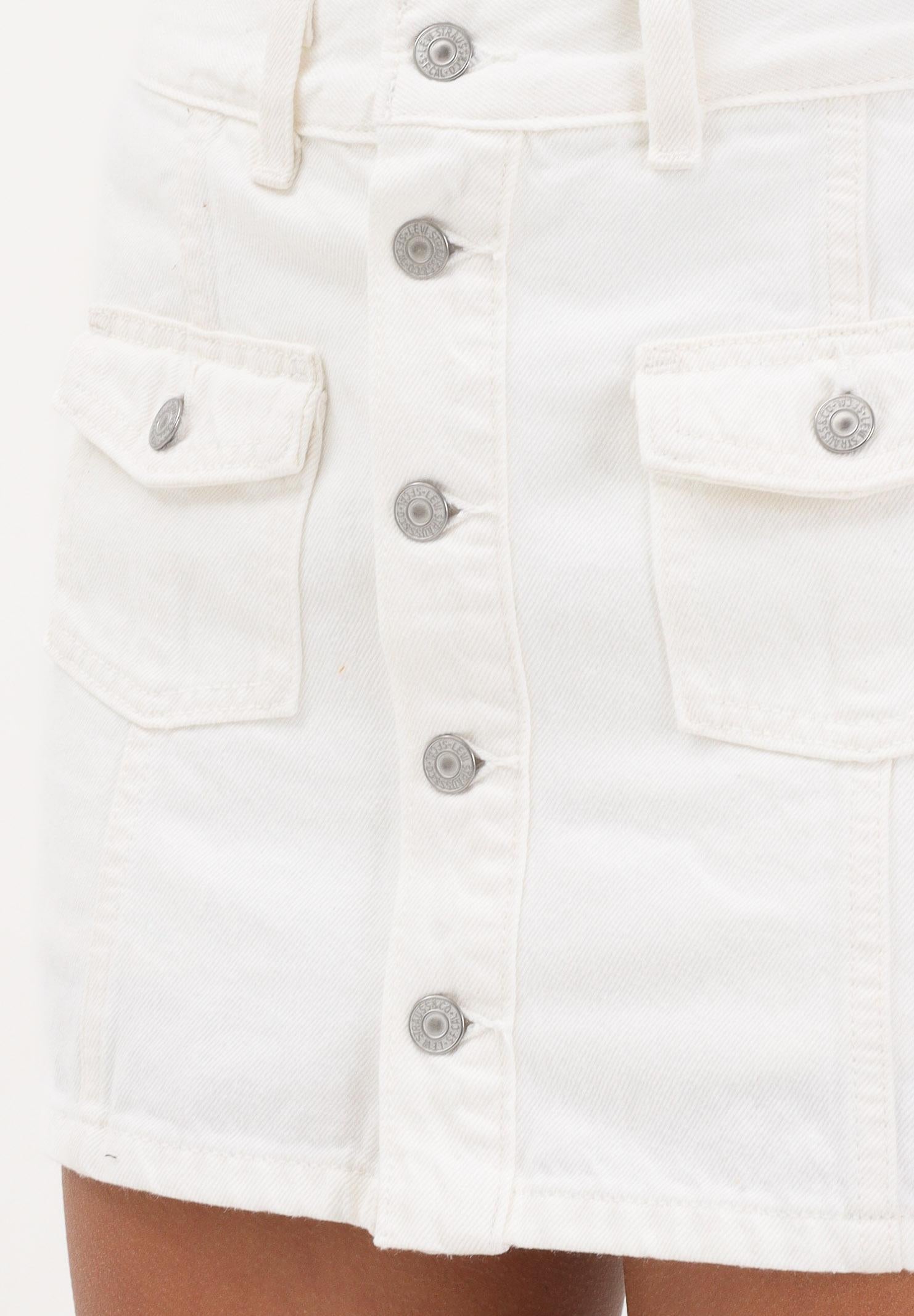 LEVI'S Gonna corta Button-Front in denim bianco da donna 005NA-0001 . LEVI'S® 