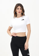 THE NORTH FACE T-shirt crop a manica corta bianca da donna con logo NF0A55AOFN41  THE NORTH FACE 