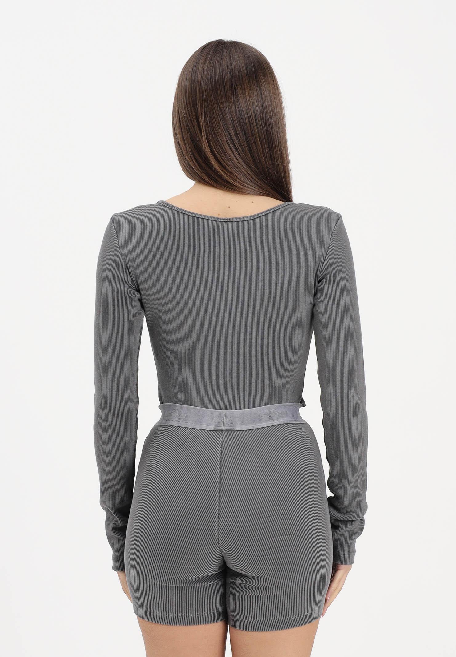 ADIDAS ORIGINALS Body a manica lunga ESSENTIALS RIB WASHED grigio da donna KE1121 . ADIDAS ORIGINALS 