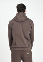EA7 Felpa con cappuccio marrone da uomo caratterizzata da stampa logo 7M000570AF10377 U6063 EA7 