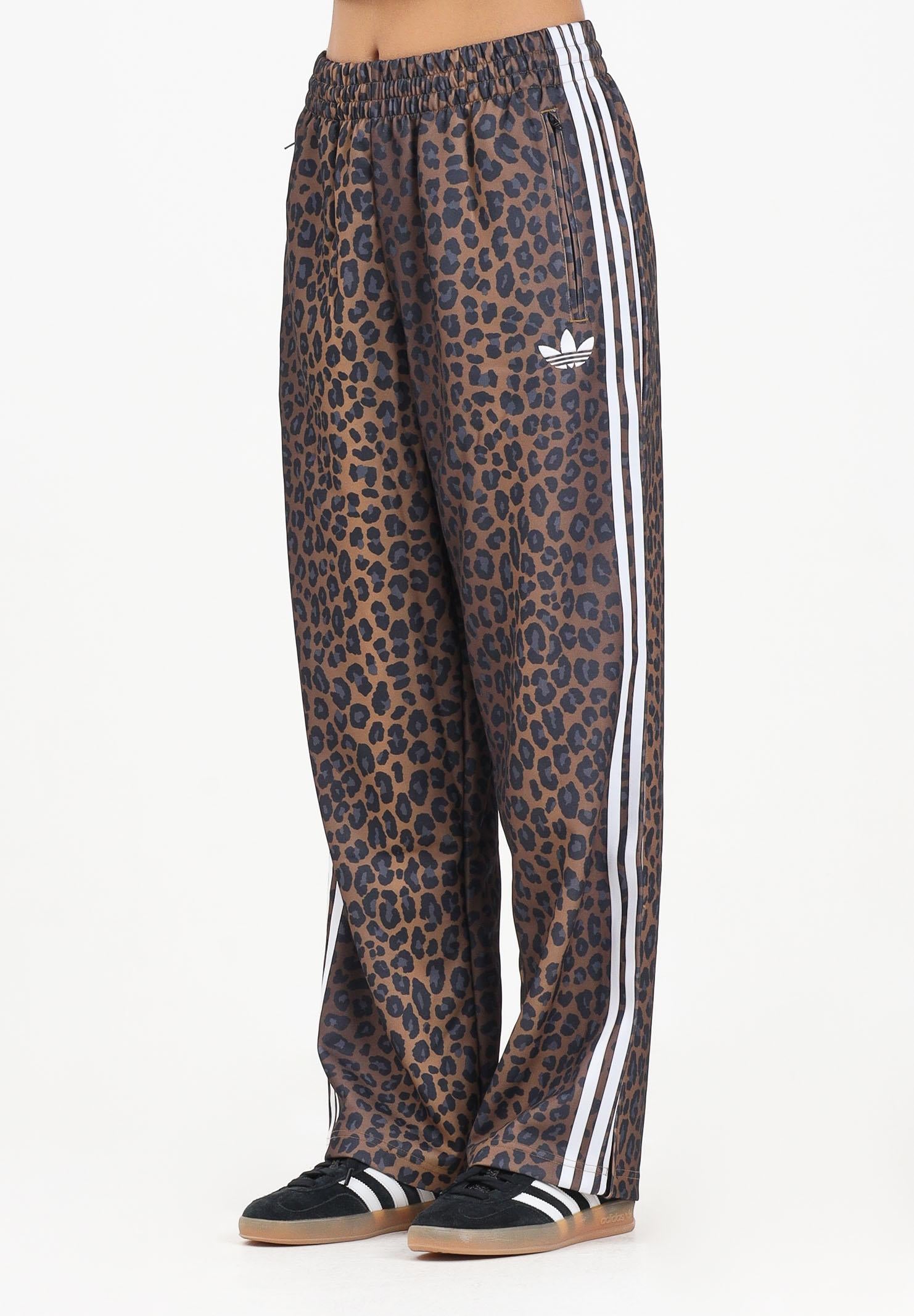 ADIDAS ORIGINALS Pantalone sportivo Firebird Loose Leopard beige da donna JV7580  ADIDAS ORIGINALS 