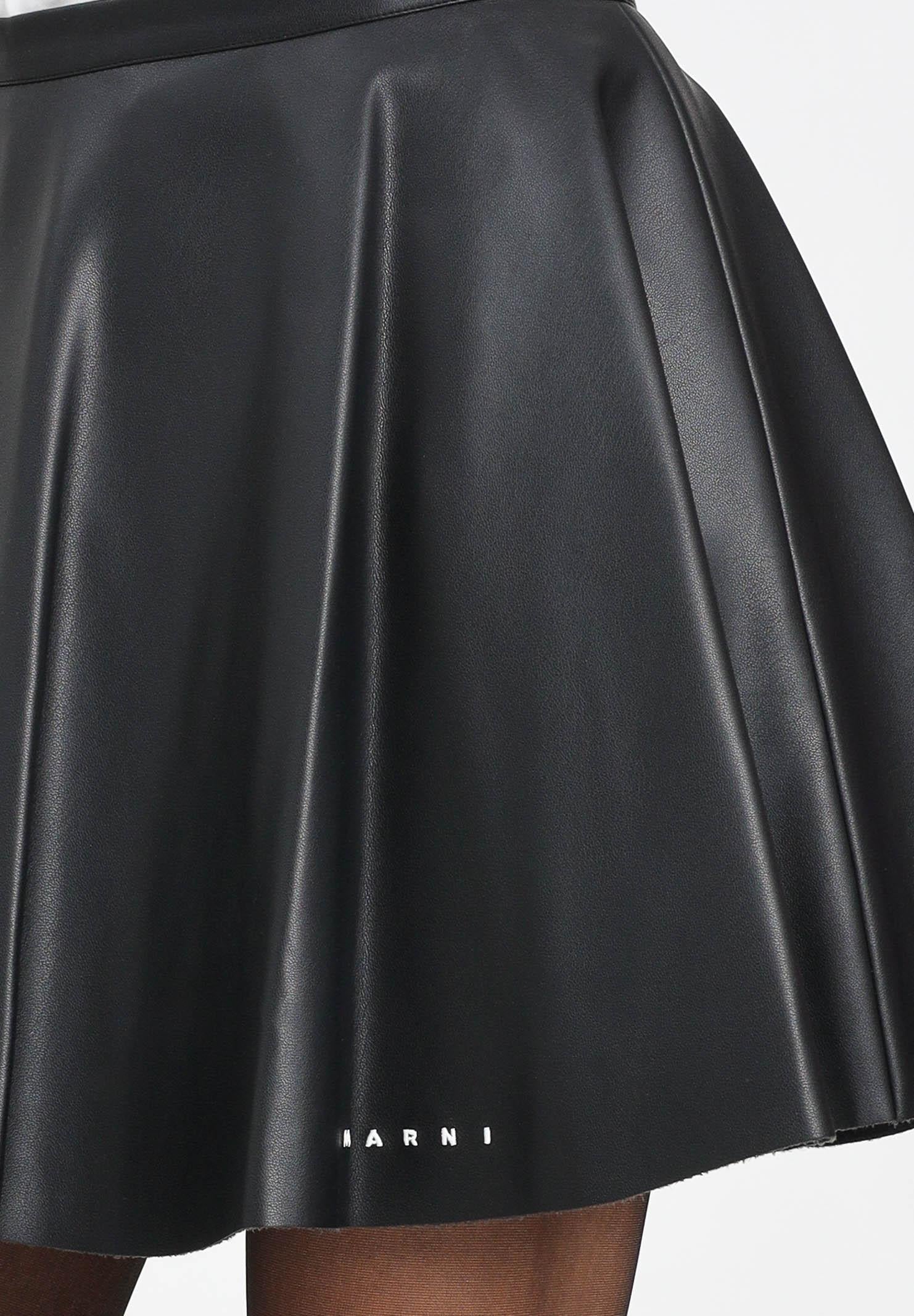 MARNI Gonna corta nera per donna e ragazze in tessuto spalmato M01508M00W2 0M900 MARNI 