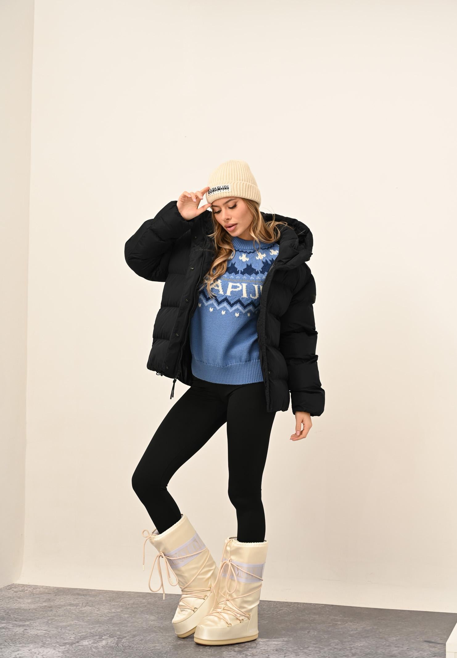 NAPAPIJRI Berretto di lana panna per uomo e donna con logo NP0A4HXMN1J1 . NAPAPIJRI 