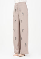 SIMONA CORSELLINI Pantalone elegante beige da donna con applicazioni gioiello A25CPPA02101-C00237 V0703 SIMONA CORSELLINI 