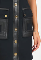 ELISABETTA FRANCHI Abito corto nero da donna con dettagli logo AB81957E2 110 ELISABETTA FRANCHI 