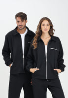 GCDS Felpa con zip nera per uomo e donna caratterizzata da lavorazione monogram B2CM0500TQ6 99 GCDS 