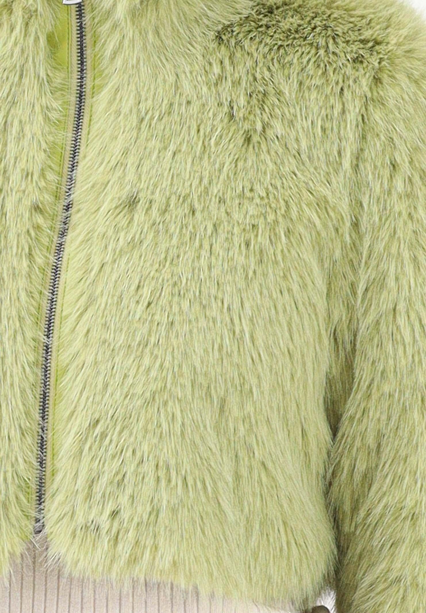 MEHRAN Pelliccia verde da donna con zip 25201GRE GRE MEHRAN 