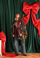 MAX MARA Giacca in morbida nappa bordeaux da donna con cintura 2526446021600 001 MAX MARA 