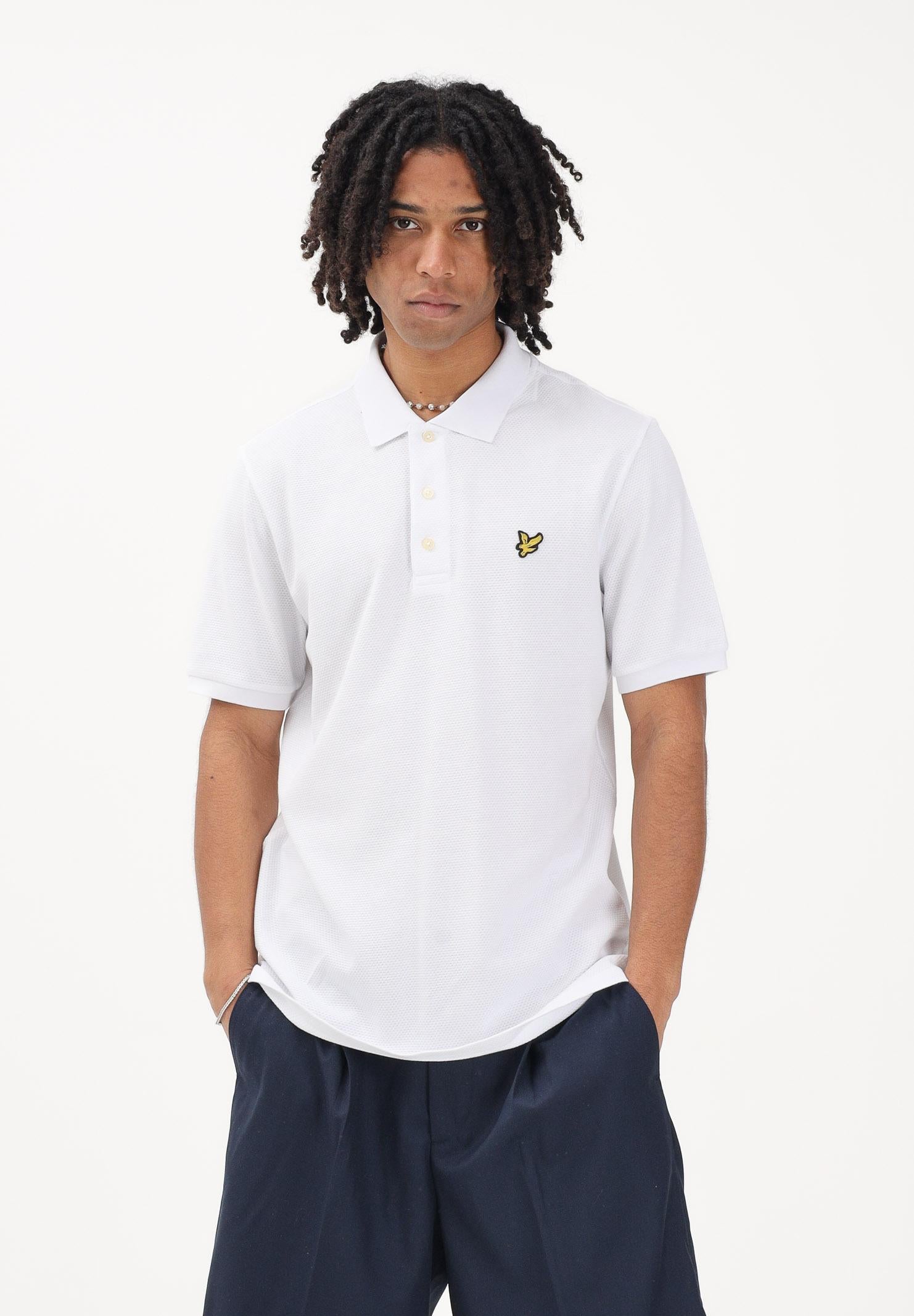 LYLE & SCOTT Polo a manica corta bianca da uomo realizzata in cotone piqué SP2400V 626 LYLE & SCOTT 