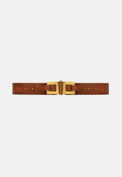 ELISABETTA FRANCHI Cintura cognac da donna con dettaglio logo CT50S61E2 027 ELISABETTA FRANCHI 