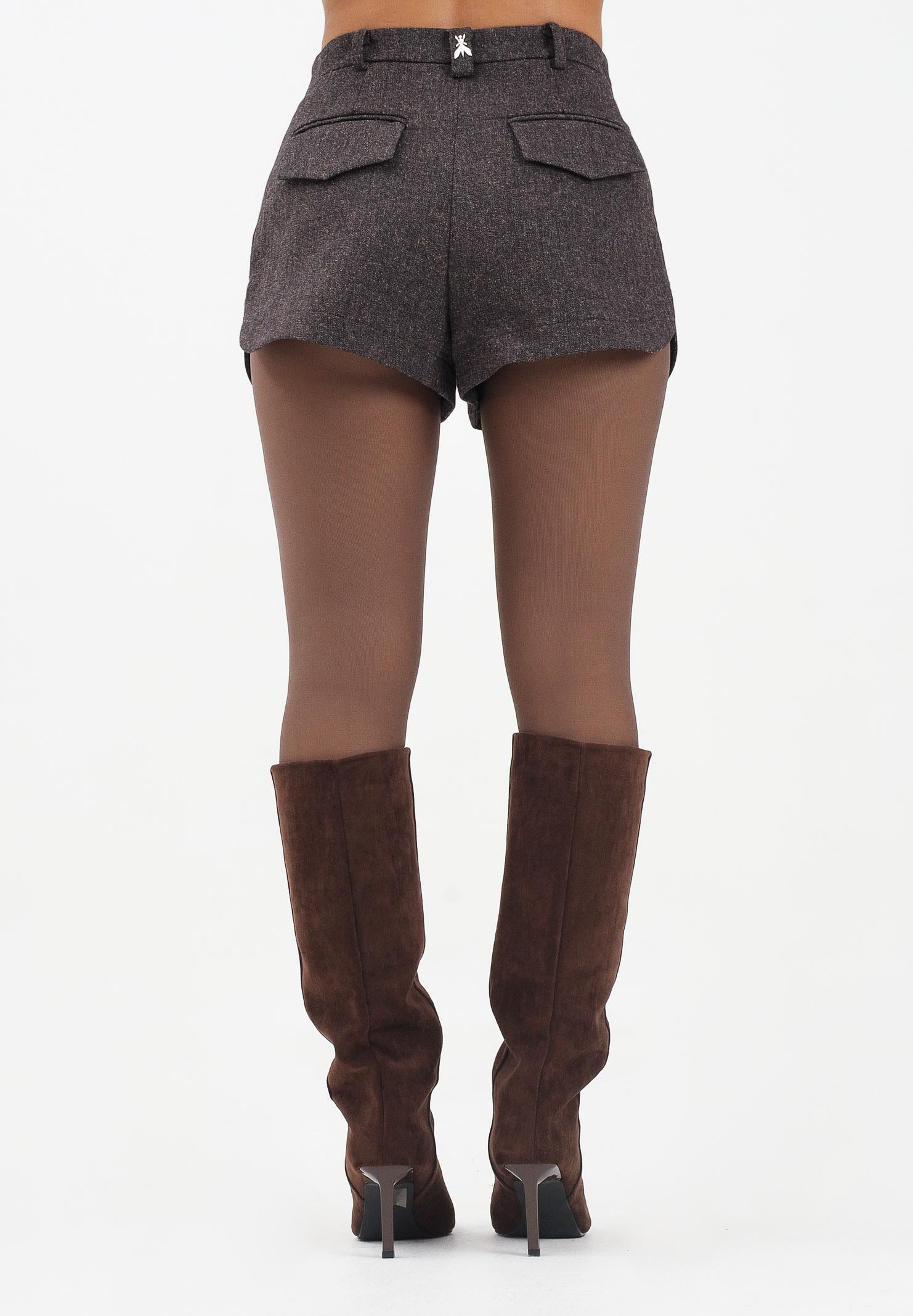 PATRIZIA PEPE Shorts marrone da donna a palloncino 2P1701A646 FG48 PATRIZIA PEPE 
