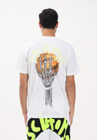 DISCLAIMER T-shirt a manica corta bianca da uomo con grafica sul retro 26EDS55460 BI DISCLAIMER 