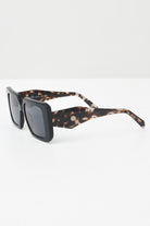 CRISTIAN LEROY Occhiali da sole da donna con montatura squadrata in acetato nero lucido e aste in fantasia tartarugata 25072 01 CRISTIAN LEROY 