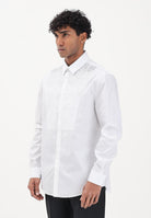 PATRIZIA PEPE Camicia a manica lunga bianca da uomo con strass 5C0339A1VX W103 PATRIZIA PEPE 