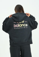 NEW BALANCE Felpa con zip Reimagined Fleece Oversized nera da donna WT53515BK . NEW BALANCE 
