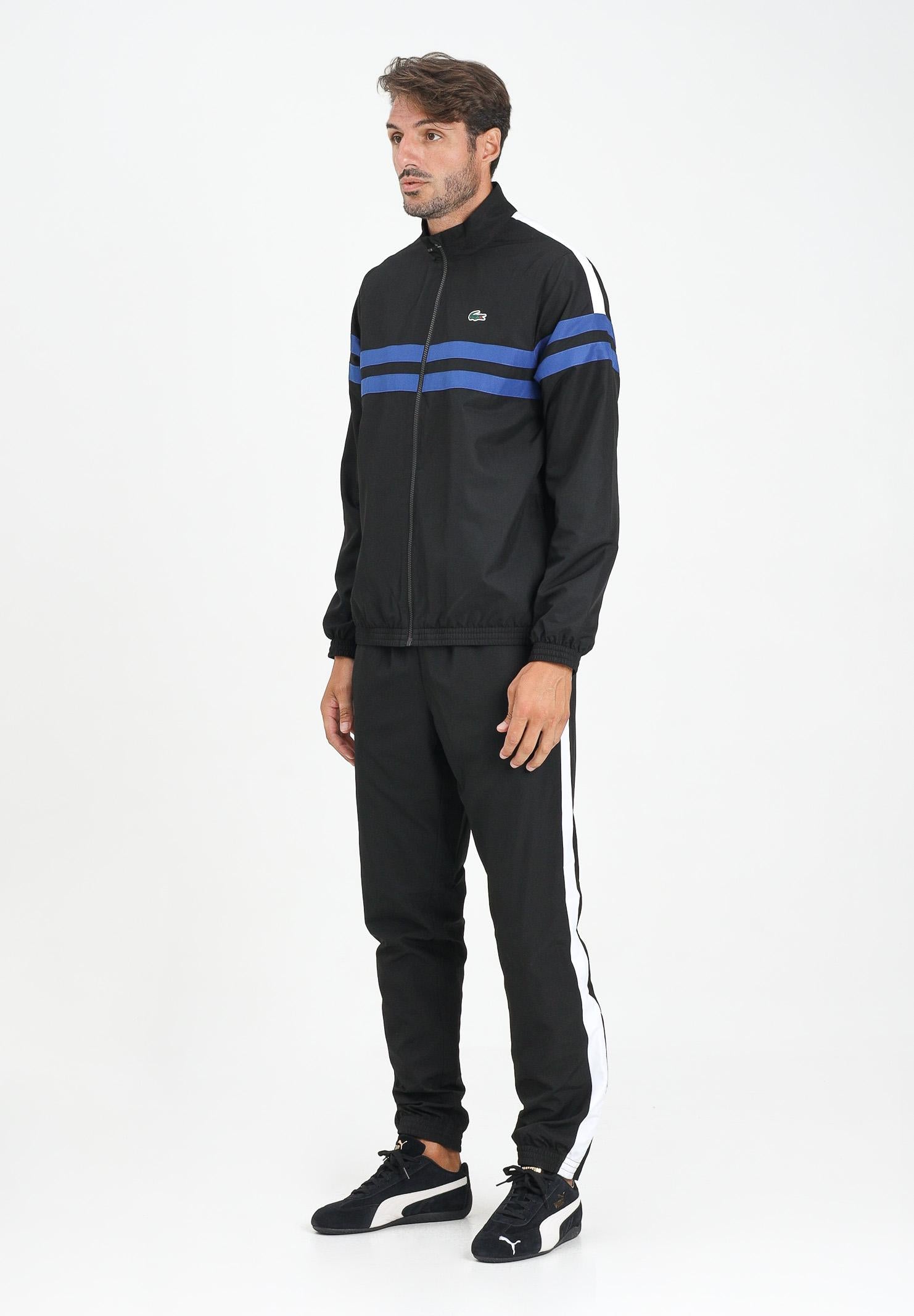 LACOSTE Tuta nera da uomo con maxi stampa sul retro WH4766 7LI LACOSTE 