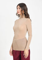 SIMONA CORSELLINI Maglia a manica lunga oro da donna con finitura glitterata A25CPMG00801-C00081 V0118 SIMONA CORSELLINI 