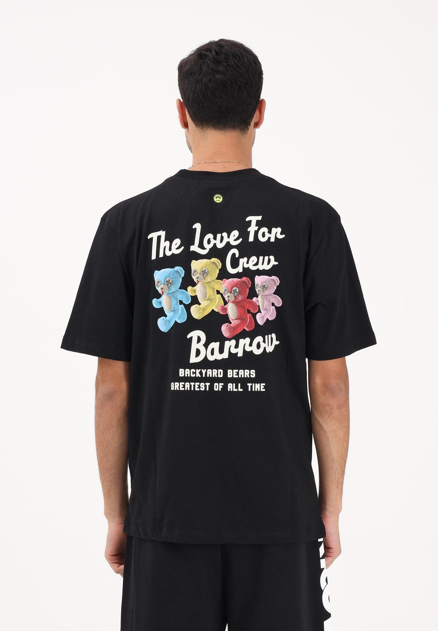 BARROW T-shirt a manica corta nera per uomo e donna con stampa sul retro S6BWUATH077 110 BARROW 